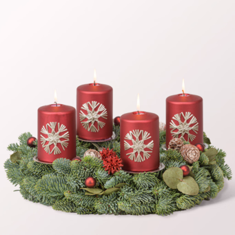 Wreath Weihnachtsstern (Ø 35 cm) with Halloren Balls