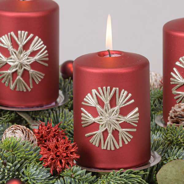 Adventskranz Weihnachtsstern (Ø 35 cm) mit Halloren Kugeln
