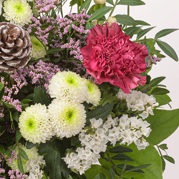 Blumenstrauß Winterode mit Halloren Kugeln & Vase