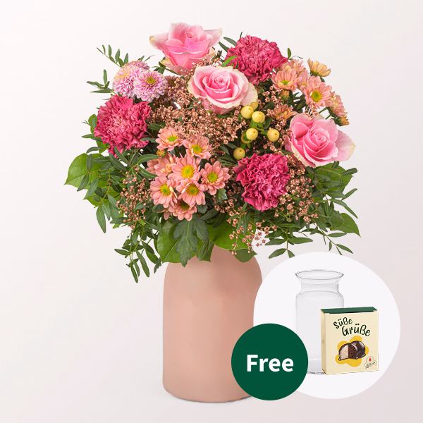Flower Bouquet Winterspiel with Halloren Balls & vase