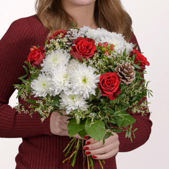 Flower Bouquet Vorfreude with Halloren Balls & vase