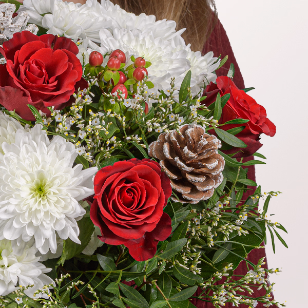 Flower Bouquet Vorfreude with Halloren Balls & vase