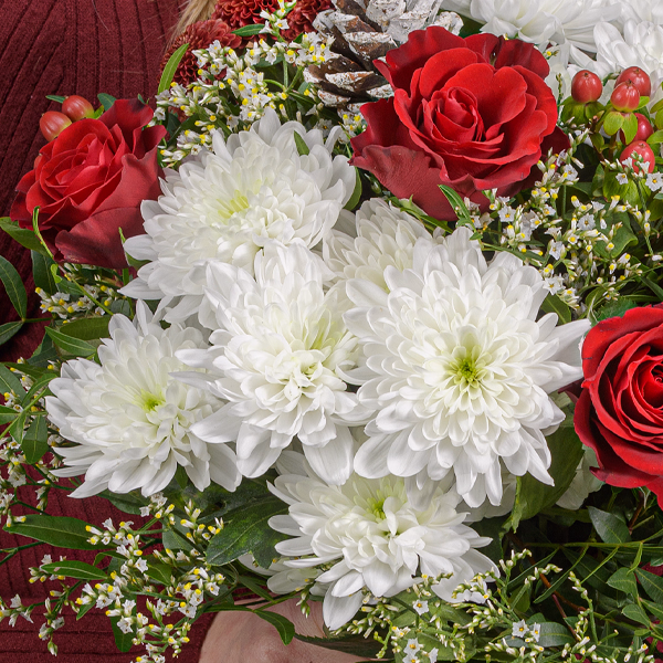 Blumenstrauß Vorfreude mit Halloren Kugeln & Vase