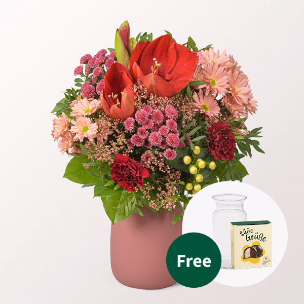 Flower Bouquet Wintertraum with Halloren Balls & vase