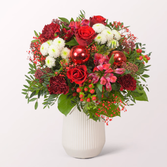 Blumenstrauß Engelszauber mit Halloren Kugeln & Vase