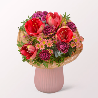 Flower Bouquet Winterfarben with Halloren Balls & vase