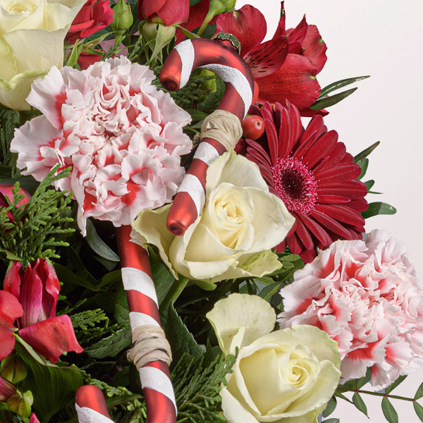Premium Bouquet Weihnachten with Premium Vase & Halloren Balls