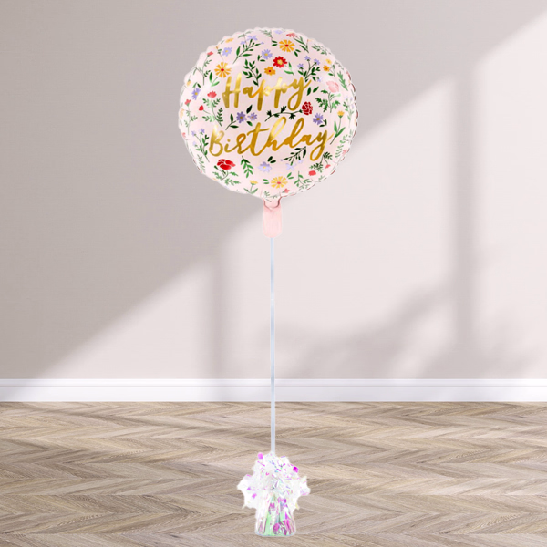 Heliumballon-Geschenk „Happy Birthday“ Boho Flower
