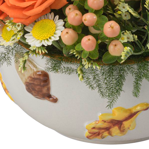 Arrangement Herbstschein mit Halloren Kugeln