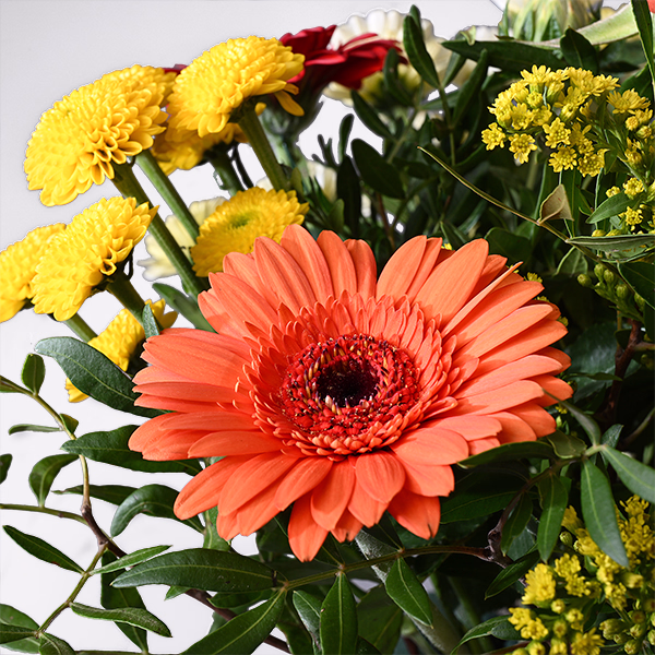 Strauß des Monats mit Vase