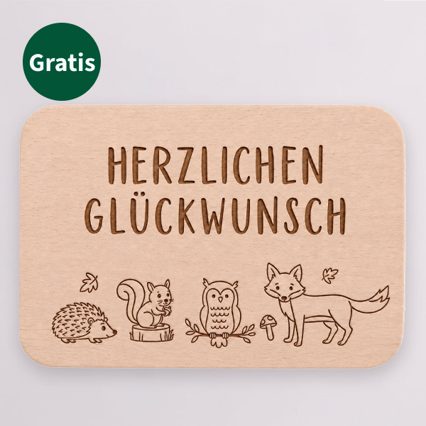 Frühstücksbrettchen „Herzlichen Glückwunsch“