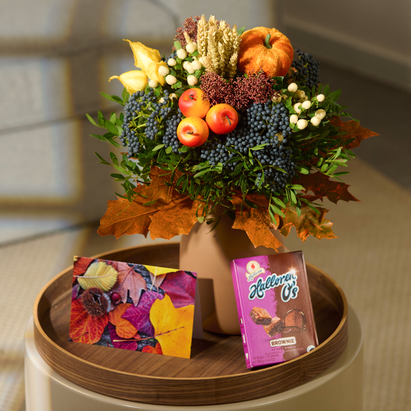 Blumenstrauß Landpartie mit Halloren O´s & Vase
