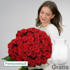 Premiumstrauß Paris mit Premiumvase