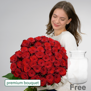 freshly tied Premium Bouquet Paris with premium vase