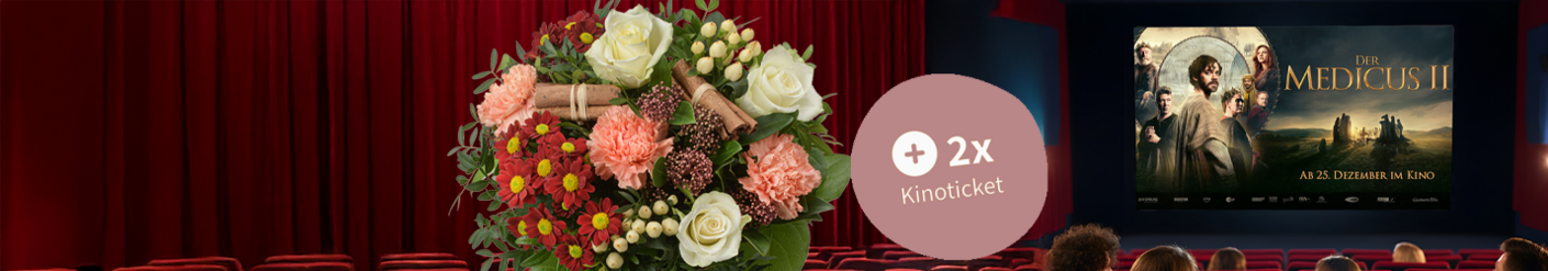 Strauß mit Kinokarten für 34,99 €