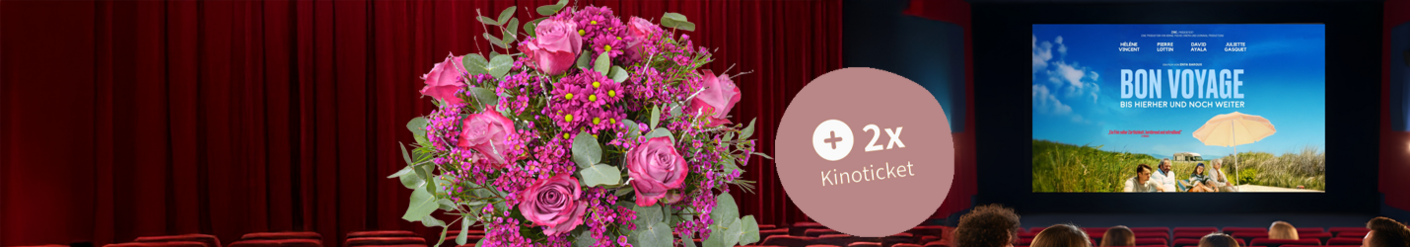 Strauß mit Kinokarten für 34,99 €