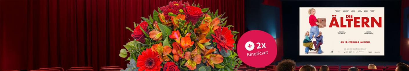 Strauß mit Kinokarten für 34,99 €