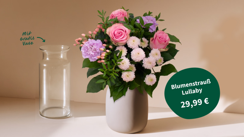 Blumenstrauß Lullaby mit Gratis Vase für 29,99 €