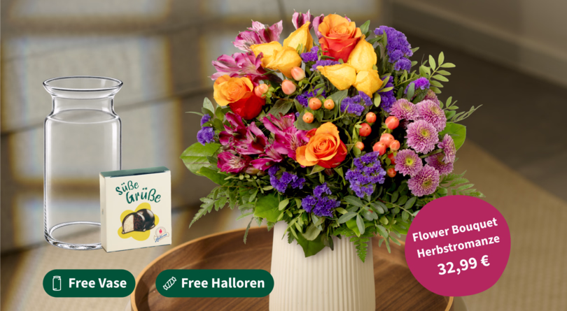 Flower Bouquet Herbstromanze with 2 presents at 32,99 €