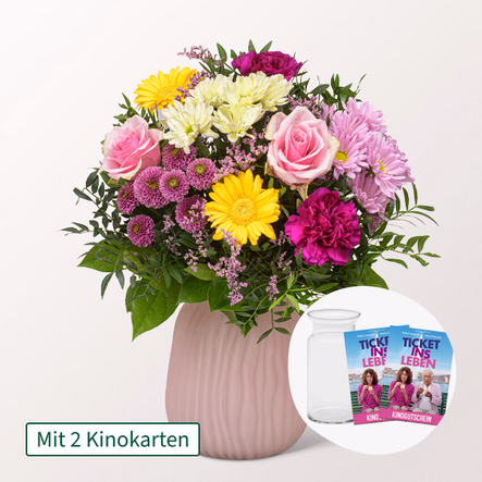 Blumenstrauß Sommerschönheit mit 2 Kinokarten & Vase